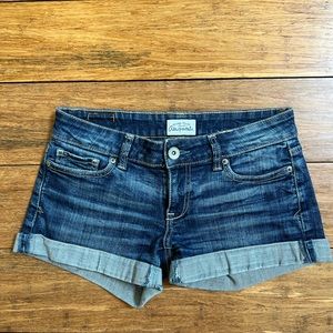 Aeropostale - Low-rise denim shorts, size 0